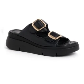 Scholl papuče BALI BUCKLE crne